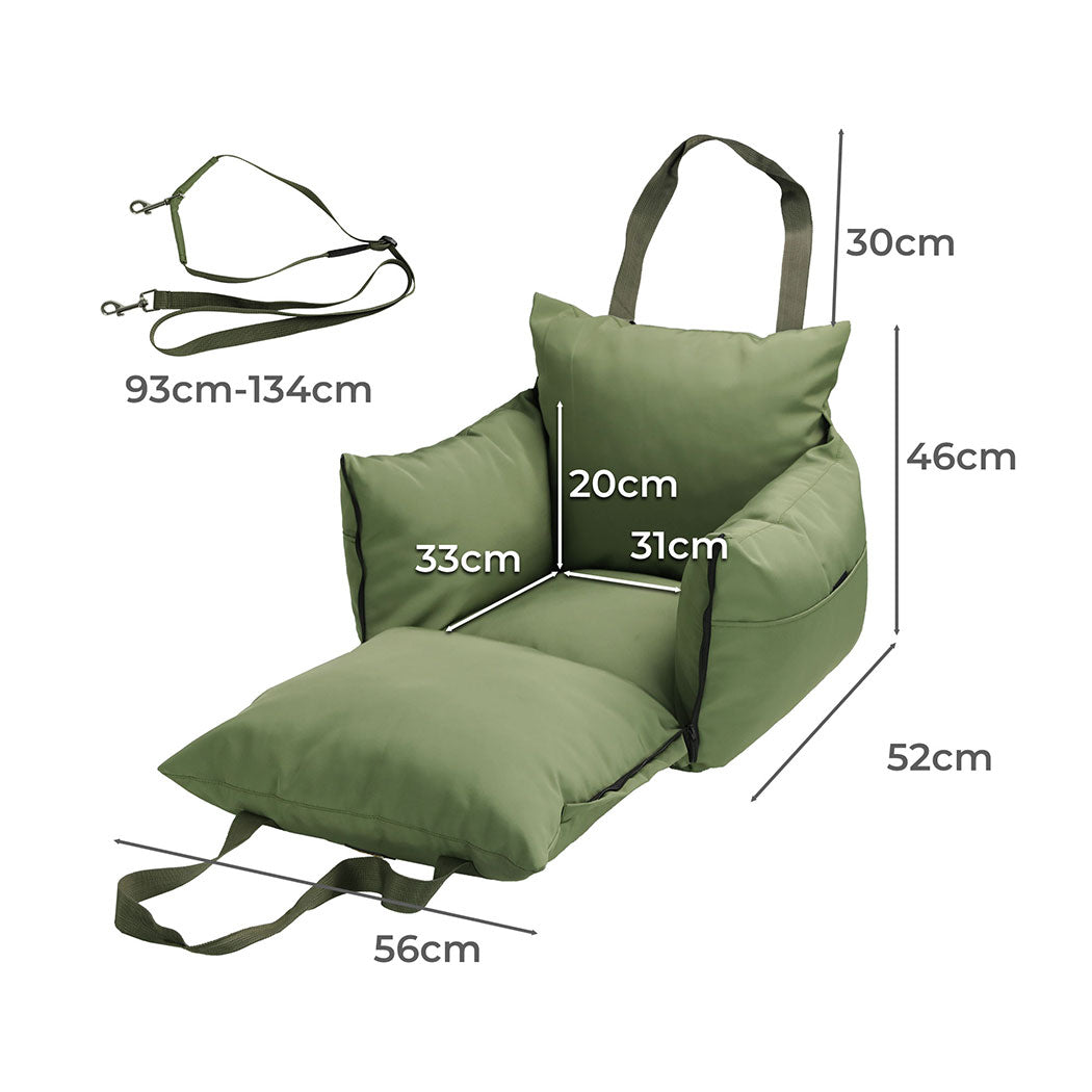PaWz Dog Car Seat Booster Belt Green-1