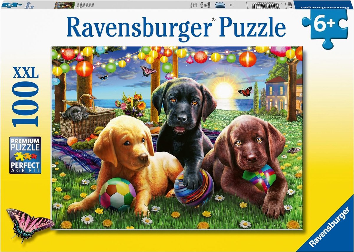 Ravensburger puzzle dog picnic - jigsaw puzzle - 100 pieces-0
