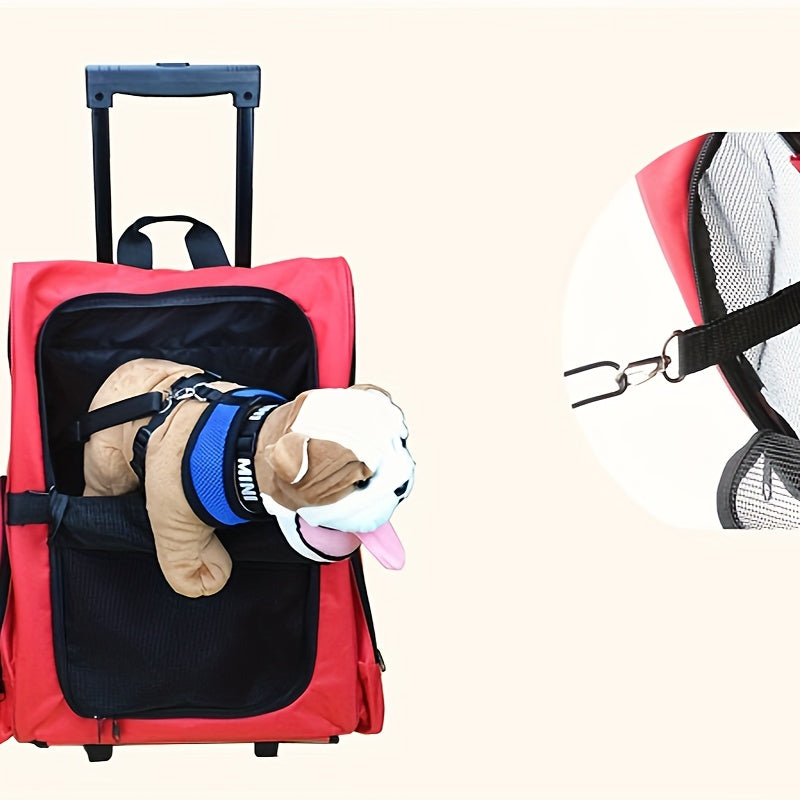Multi-Purpose Pet Bag Foldable Travel Carrier with Wheels-1