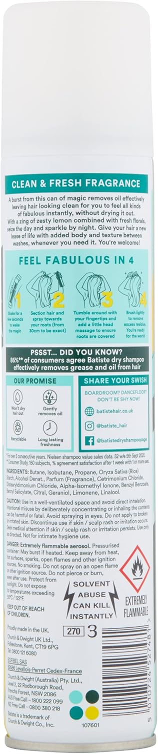Batiste Dry Shampoo Spray Classic Clean Original 200ml-1