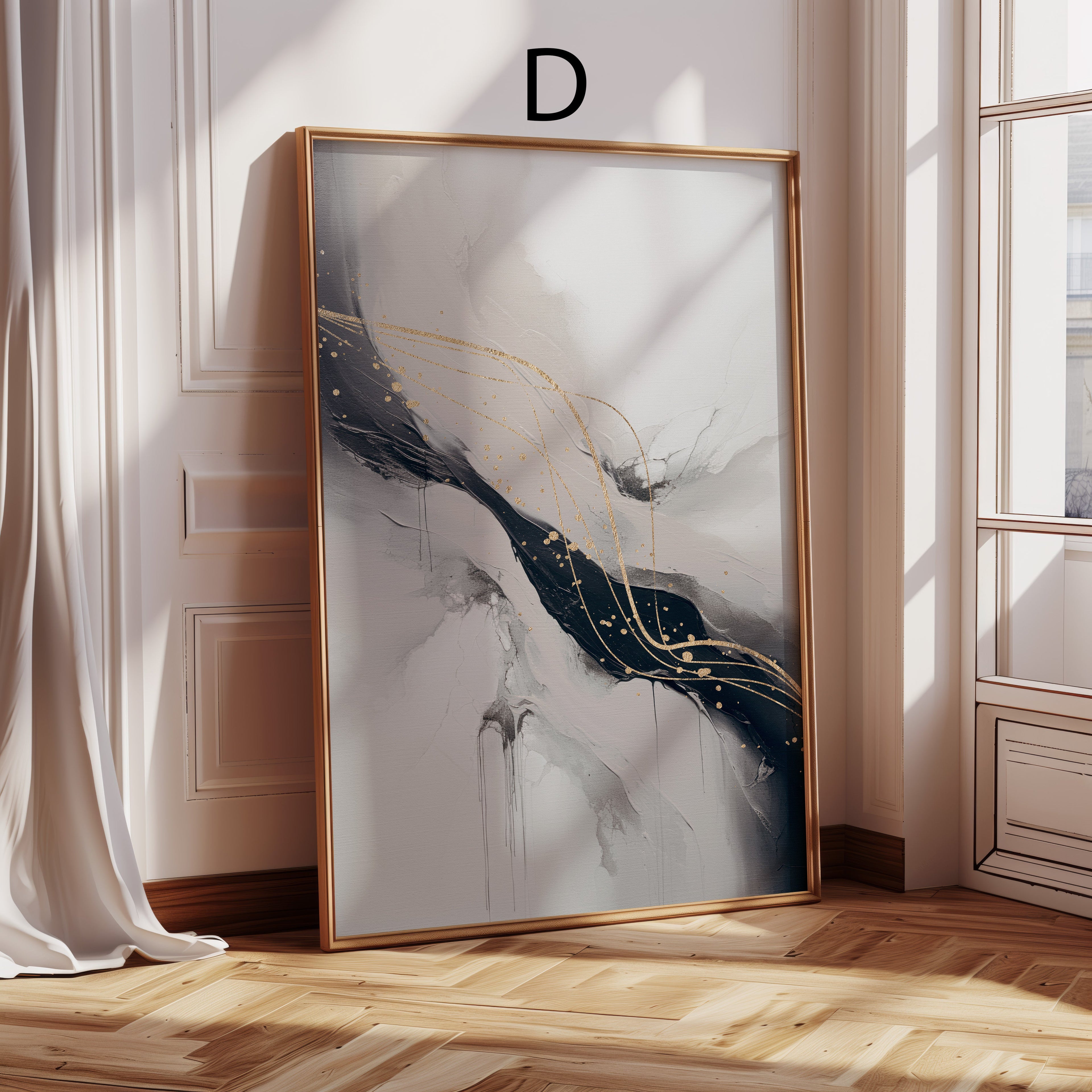 Abstrakte Kunst Poster · Geschenkidee · Geometrie Schwarz Beige Minimalistische Wandkunst · Dekoprint ohne Rahmen-5