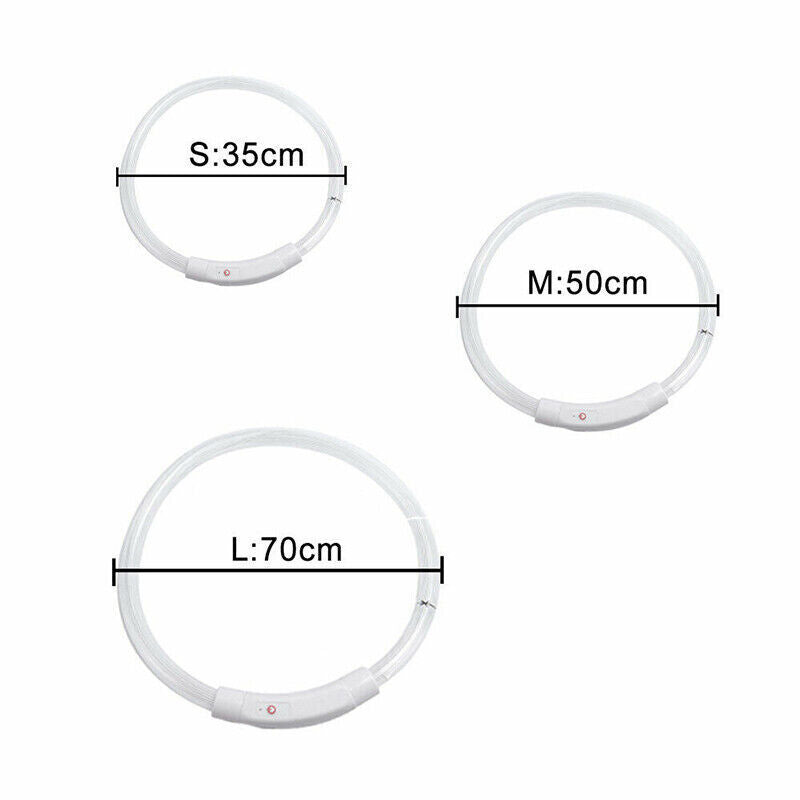 NNEDSZ Rechargeable Night LED Dog Collar USB Glow Flashing Light Up Pet Collars Safety-Red-Diameter Length-70cm-2