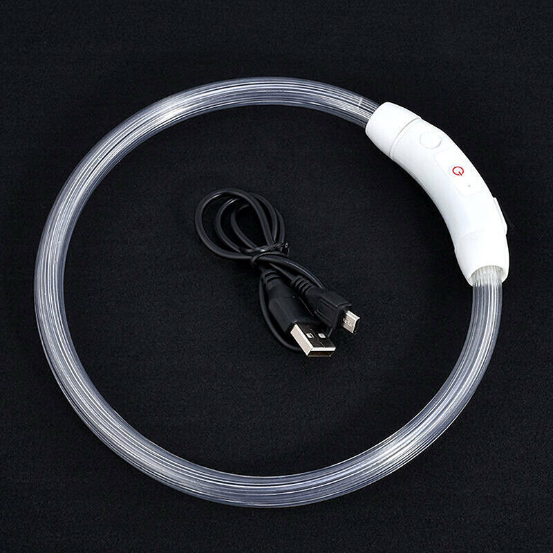 NNEDSZ Rechargeable Night LED Dog Collar USB Glow Flashing Light Up Pet Collars Safety-Red-Diameter Length-70cm-4