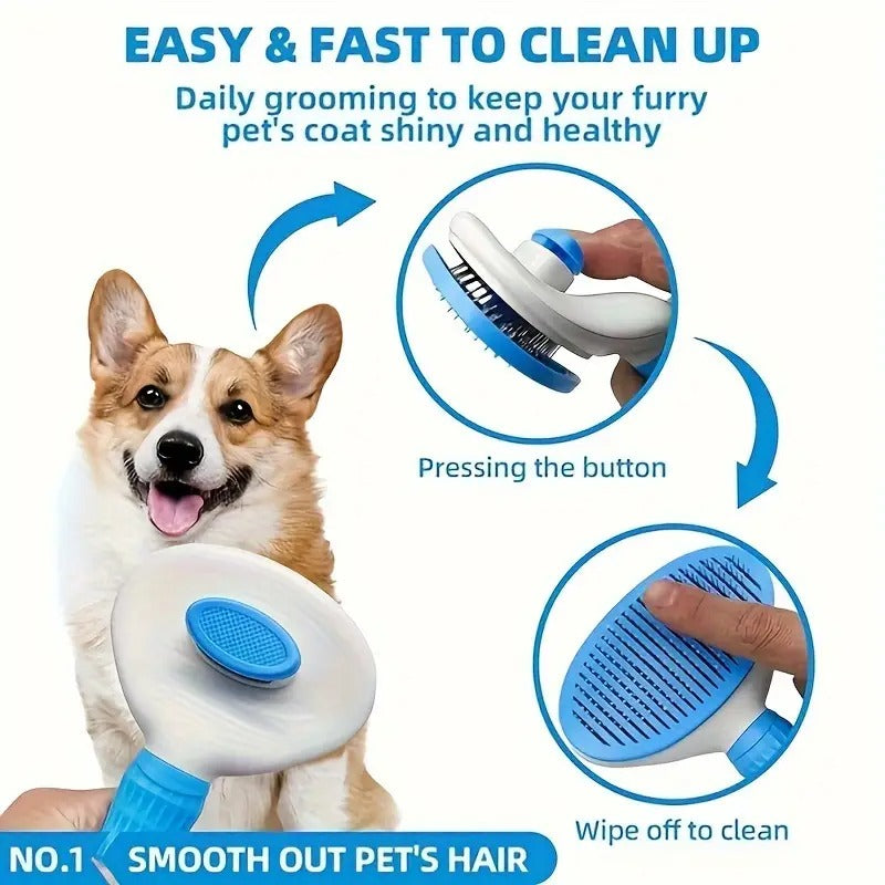 Dog Bath Brush Grooming Kit 6pcs with Gloves & Towel-4