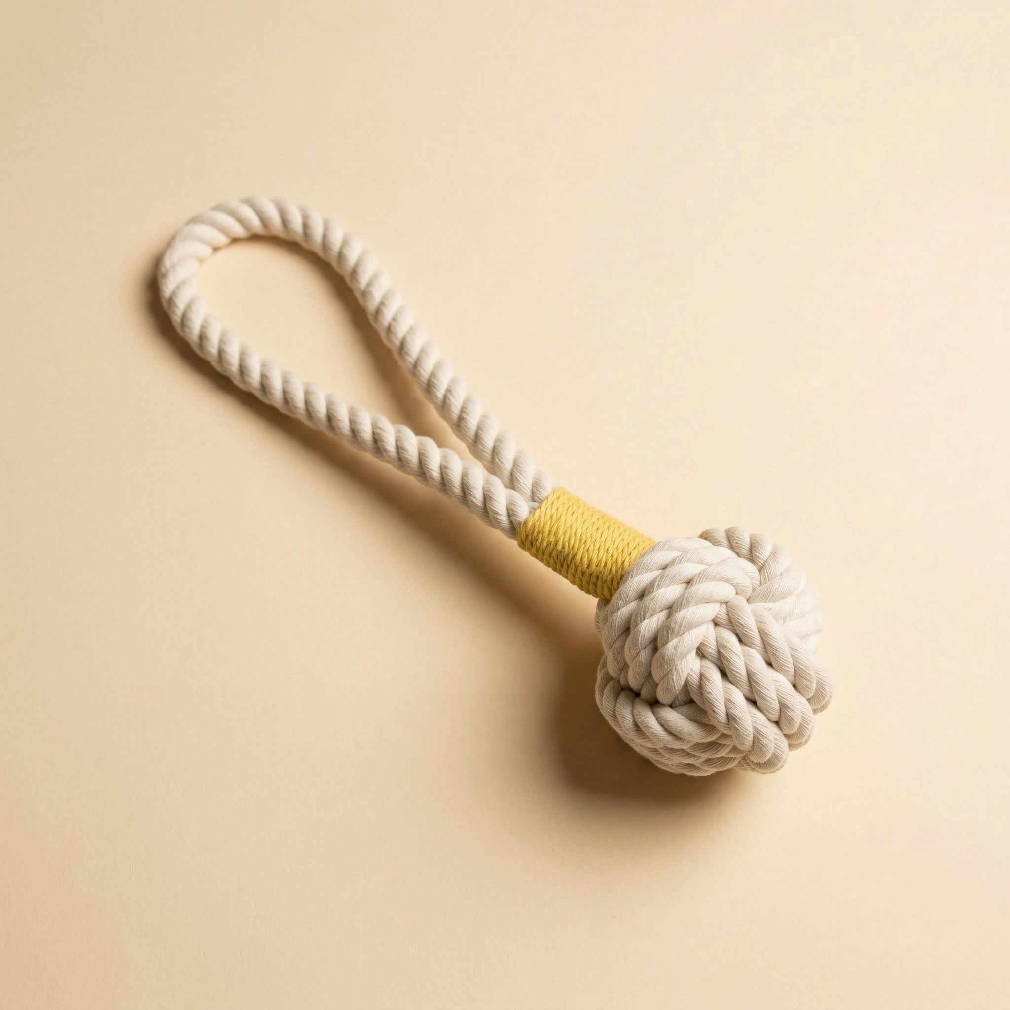 Natural White Tug Rope Toy | Handcrafted-5