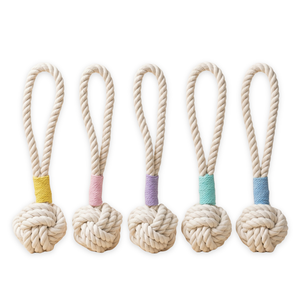 Natural White Tug Rope Toy | Handcrafted-0