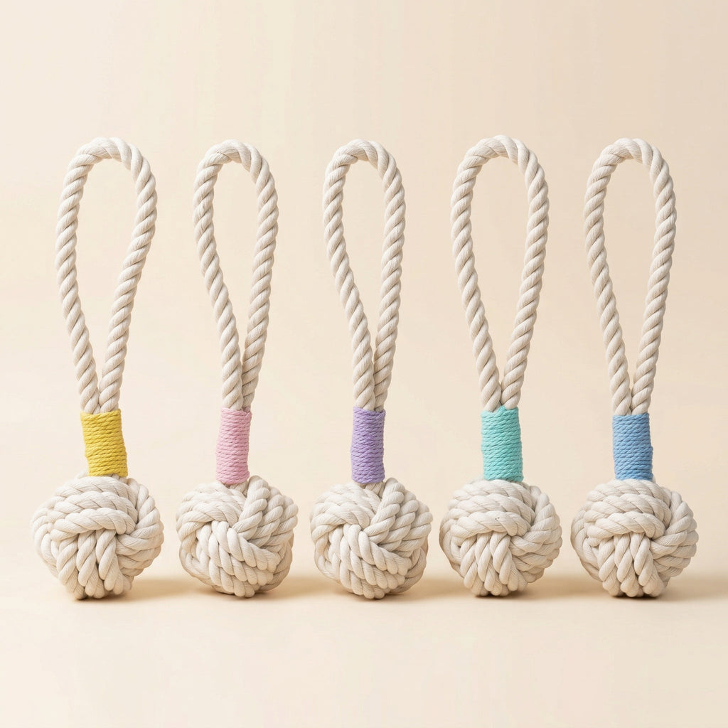 Natural White Tug Rope Toy | Handcrafted-1