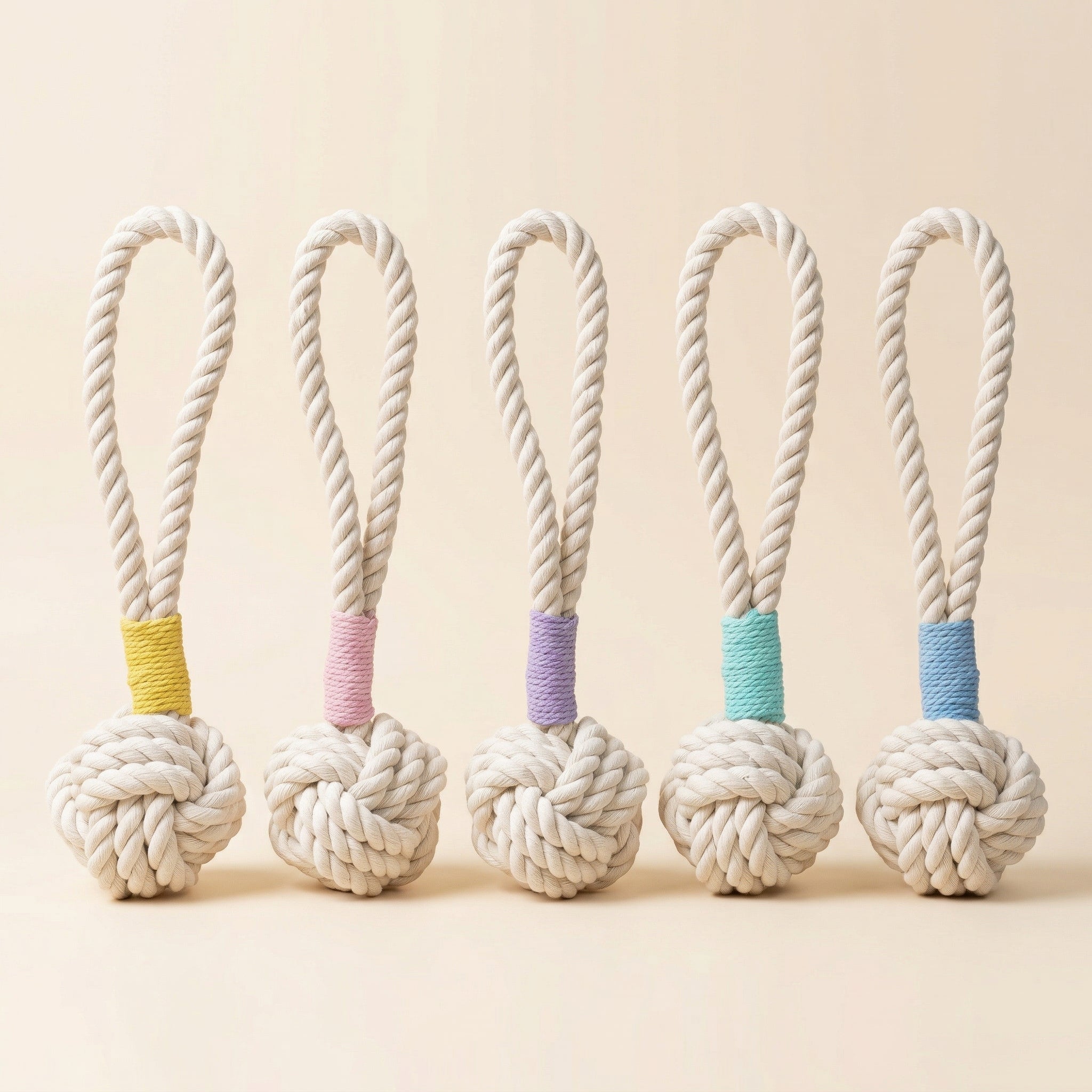 Natural White Tug Rope Toy | Handcrafted-1